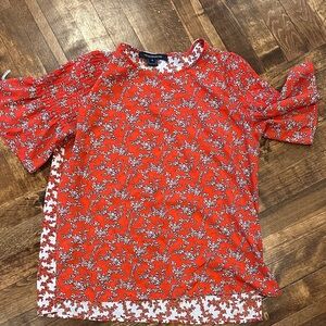 French Connection Red Floral Blouse